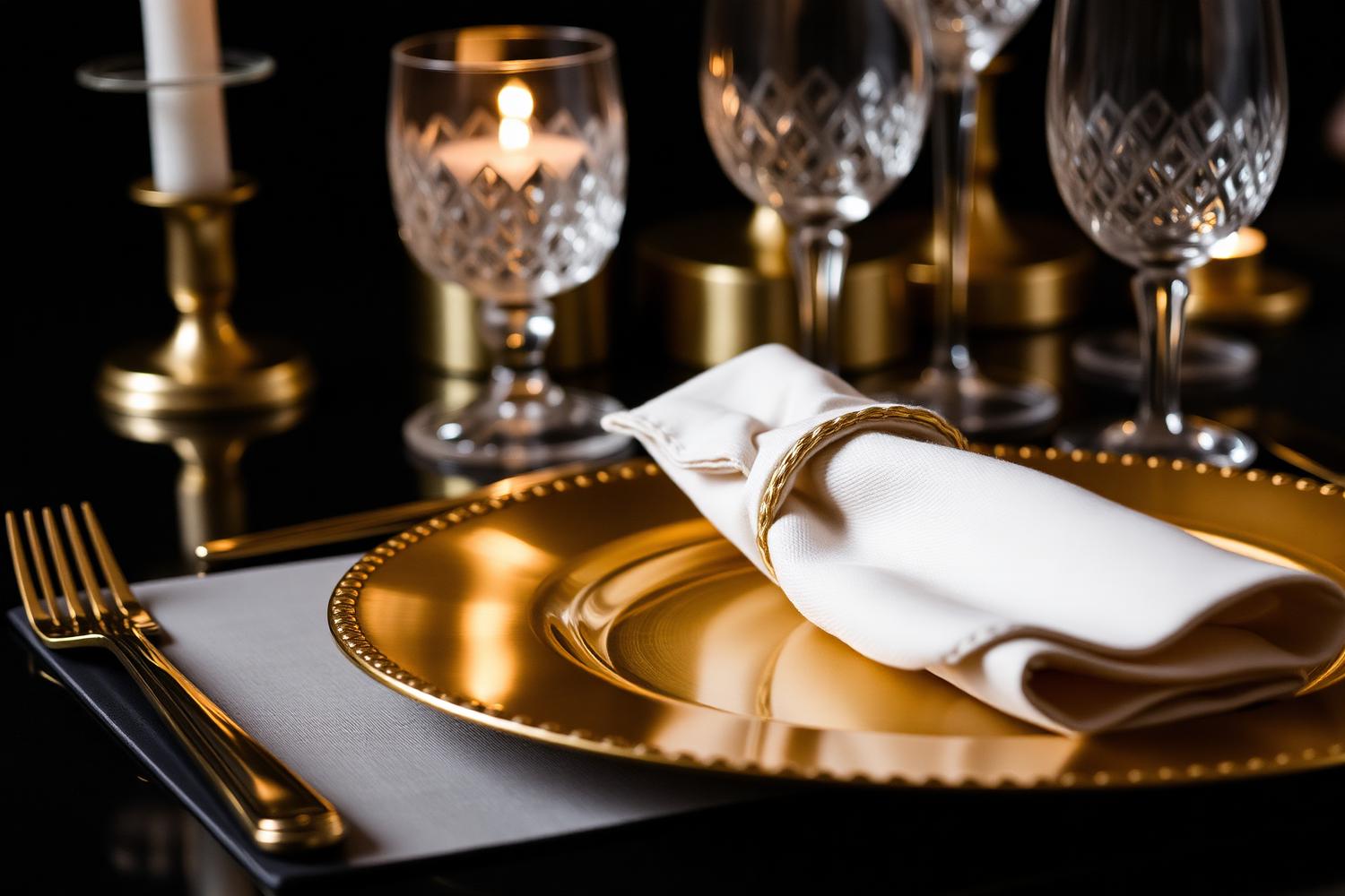 Gold charger place setting